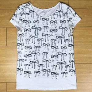 Ann Taylor LOFT jeweled bow tee shirt t-shirt